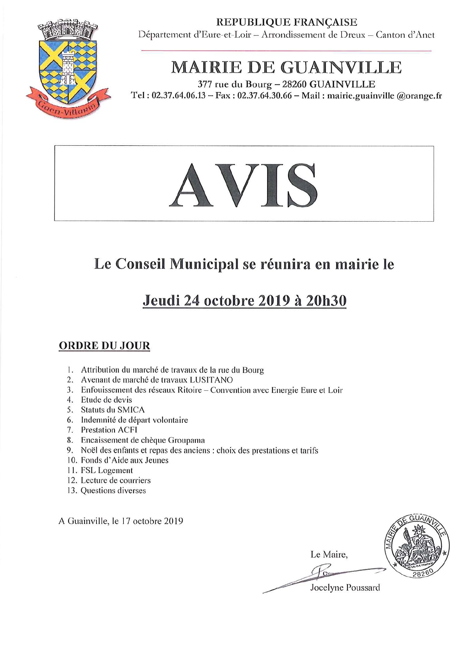 avis 24 oct mairie de Guainville